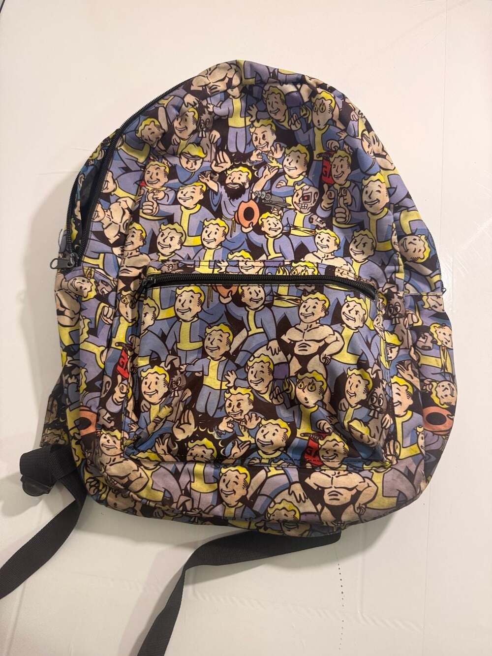 Fallout Vault Boy Toss Print Backpack Video Game Merchandise